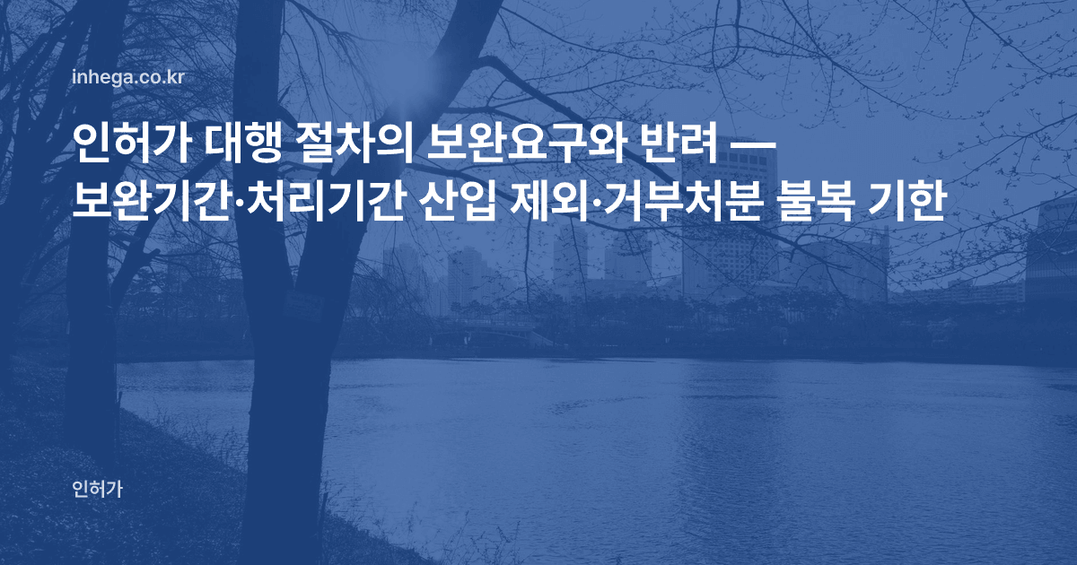 인허가 대행 절차의 보완요구와 반려 — 보완기간·처리기간 산입 제외·거부처분 불복 기한